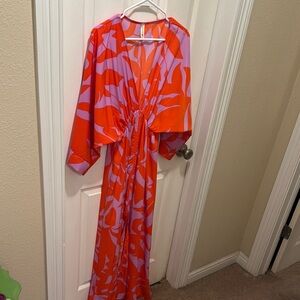 Vibrant Orange and Purple Women's Dress